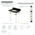 thumbnail image 4 of Kingston Brass KVPK30KA8 Templeton 30" Black Granite Console Sink with Acrylic Legs (8-Inch, 3-Hole), Black Granite/Brushed Nickel, 4 of 4