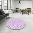 thumbnail image 3 of Ahgly Company Indoor Round Patterned Violet Purple Area Rugs, 4' Round, 3 of 6