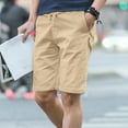 thumbnail image 2 of MSJUHEG Mens Shorts Men'S Shorts New Shorts Cropped Pants Washed Beach Pants Shorts Men Beige 3Xl, 2 of 5