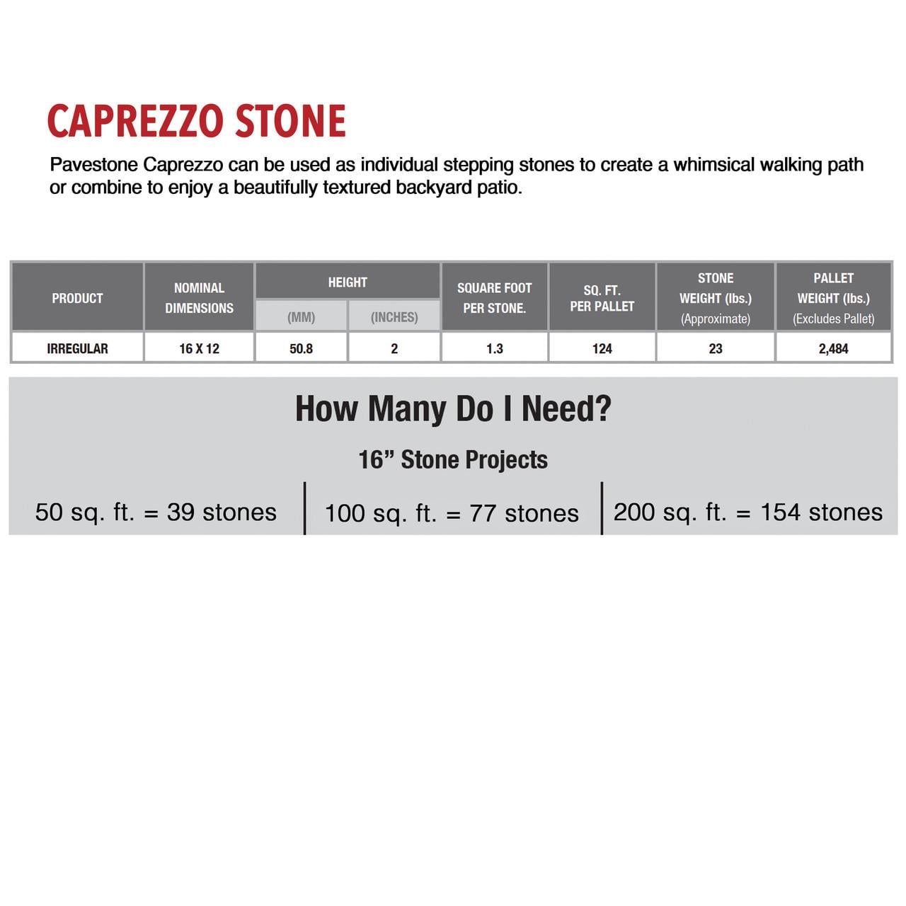 Pavestone 12" x 16" Caprezzo Chicago Blend (Grey/Charcoal) Concrete Stepping Stone