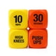 thumbnail image 5 of Dados de entrenamiento, juego de 1 par de dados de ejercicio, entrenamiento divertido de fuerza para adolescentes, sentadillas, flexiones, deportes al aire libre, hogar y viajes, 5 of 7