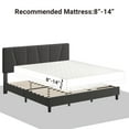 thumbnail image 2 of Modern Upholstered Bed Frame, Linen Platform Bedframe with Headboard, Heavy Duty Metal Structure and Stable Wood Slats Support, 2 of 7