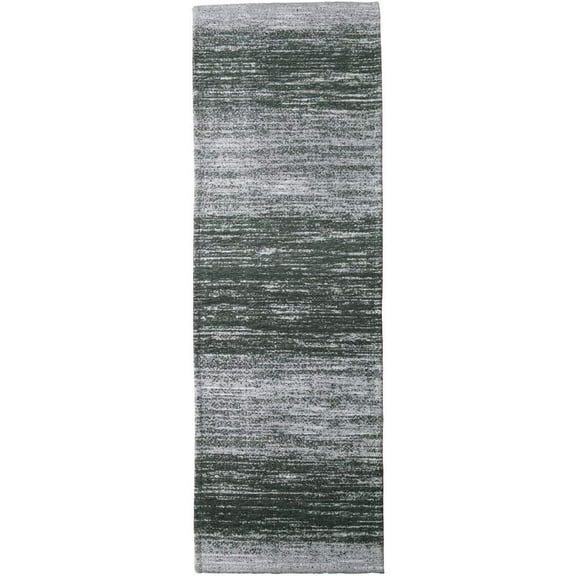 AMIDA Runner Rug for Hallway Washable Non Skid 2.3'x8.9' Grey Charcoal - Contemporary Abstract Stripe - Non Shedding - Dog Friendly Easy Care - Kitchen Runner Indoor Floor