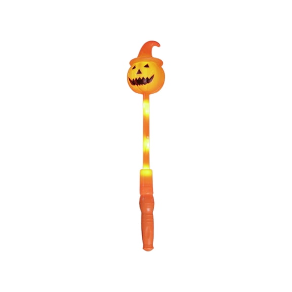 Halloween Decorations, Led Light-Up Pumpkin Wand, Battery-Operated Glowing Stick with Flashing Modes, Plastic Halloween Party Favor Toy for Kids and Adults, Outdoor Yard Decor