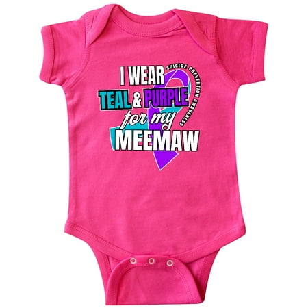 

Inktastic Suicide Prevention I Wear Teal and Purple for My Meemaw Gift Baby Boy or Baby Girl Bodysuit