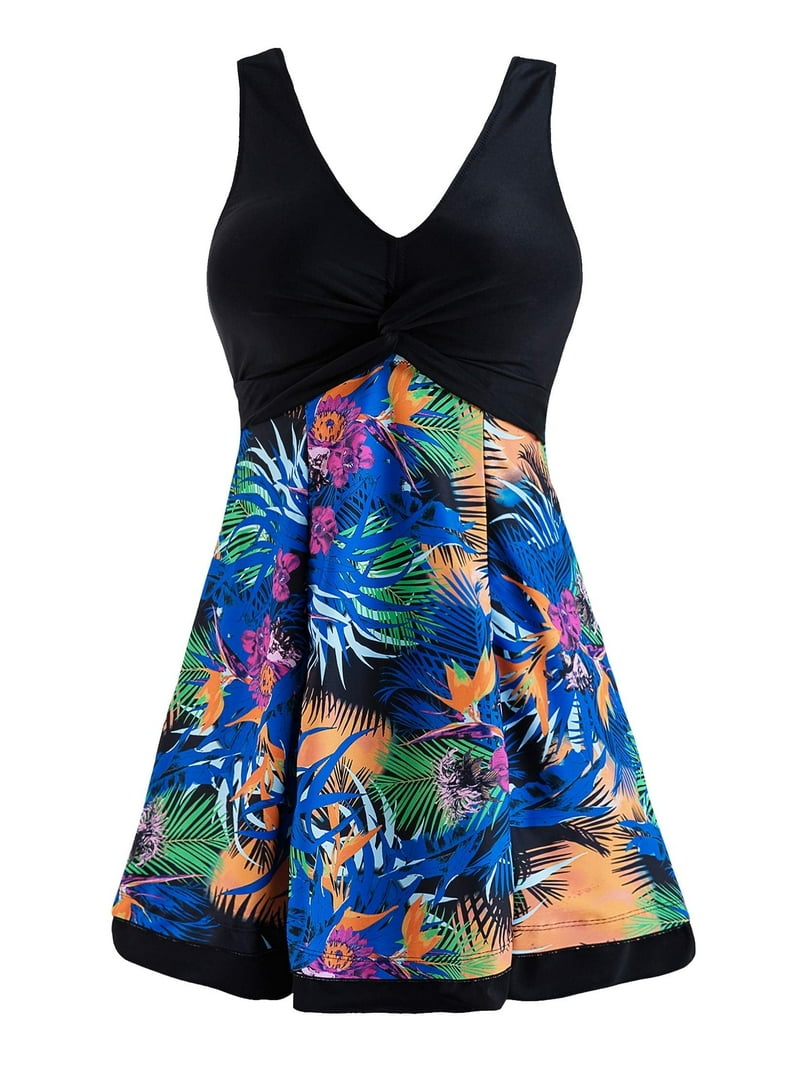 Wantdo Women's Plus Size Swimwear Tummy Control Swimsuit One Piece