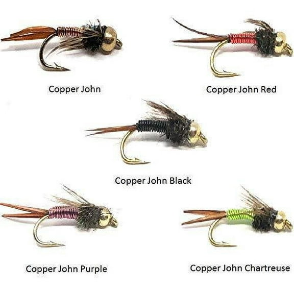 One Dozen Copper John Flies in Many Colors and 4 Sizes 12,14,16,18