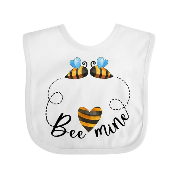Inktastic Valentine’s Day Bee Mine Cute Bees and Heart Boys or Girls Baby Bib