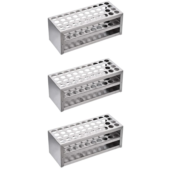 3X Bastidor de Tubos de Ensayo de Aluminio de 14 mm Y 40 Orificios Soporte de Tubo de Ensayo de Laboratorio Multifuncional Equipo de Laboratorio