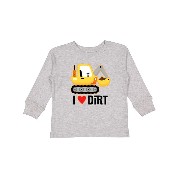 Inktastic Construction Truck I Love Dirt Boys or Girls Long Sleeve Toddler T-Shirt