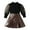 Black, variant on sususu Toddler Girls Long Sleeve Puff Sleeve T-Shirt with PU Leather Skirt Two-Piece Outfit Set ,White,3-4 Years