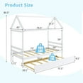 thumbnail image 3 of Gymax Twin House Bed Frame w/ Trundle Roof Wooden Platform Mattress Foundation White, 3 of 9