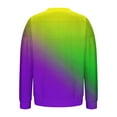 thumbnail image 5 of TKLPEHG Mardi Gras Sweatshirts for Women Purple Long Sleeve Crewneck Sweatshirts Dressy Casual Festival Print Graphic Pullover Holiday Tops (Z01_Green,XXL), 5 of 6