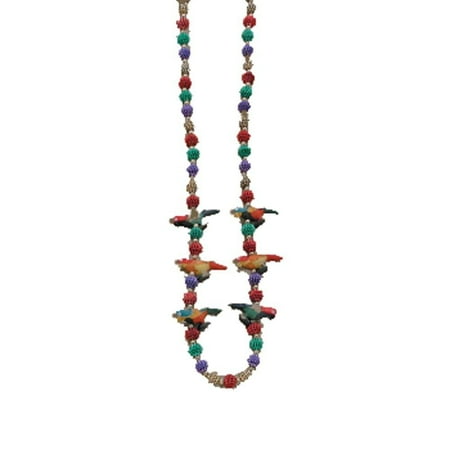 PMU Mardi Gras Beads - Multicolor Parrot 42 Inches Wearable Hawaiian Luau Party Costume and Accessory (1/pkg)Pkg/1