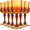 Amber, variant on 6 Pcs 7 oz Plastic Vintage Wine Glasses Reusable Colored Goblets Patterned Drinking Water Glasses Cup Dishwasher Safe for Valentine's Day Wedding Reception Party Supplies (Gold)