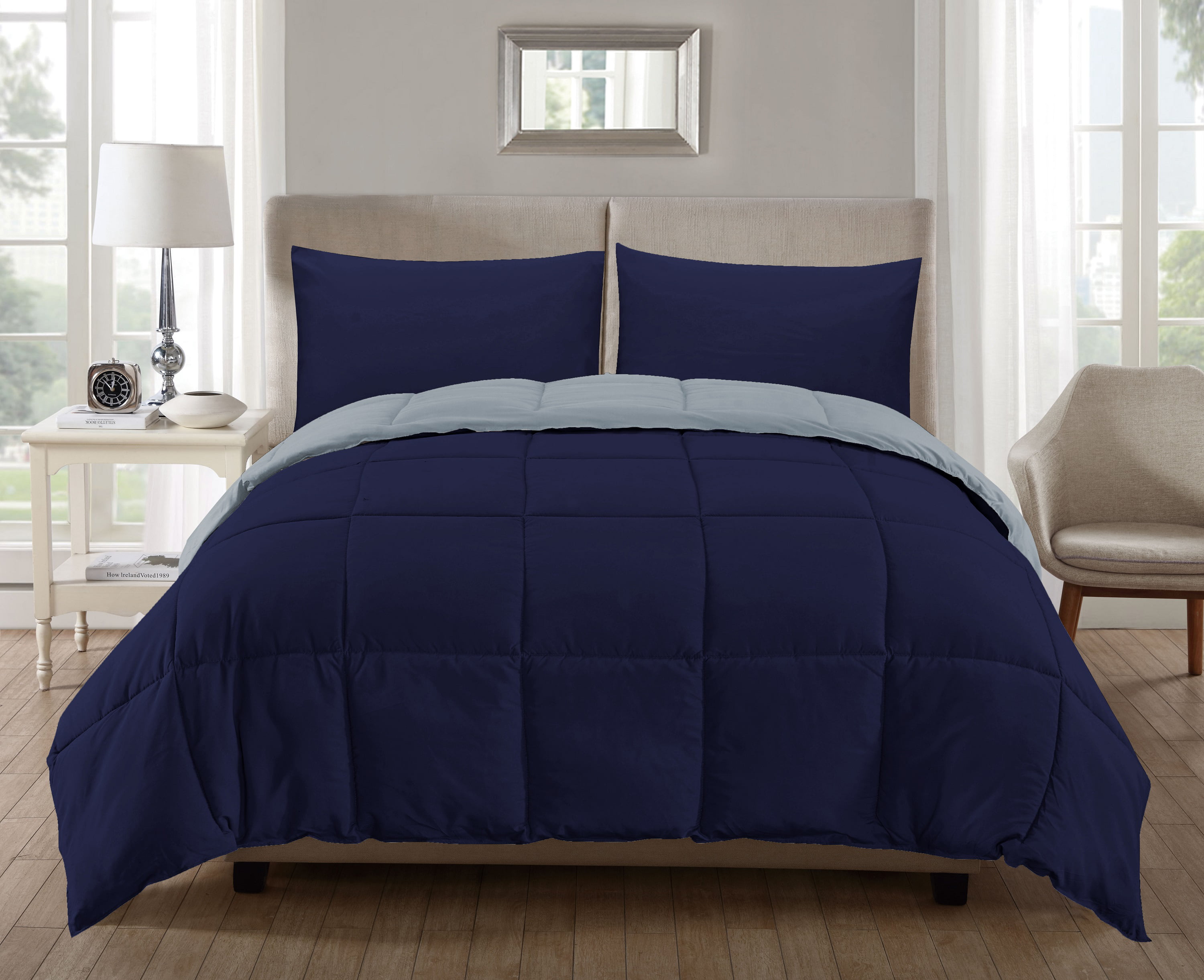 light blue comforter