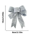 thumbnail image 4 of EWASWON 10cm Silver Christmas Decorative Bow - Mini Hanging Holiday Ornament for Christmas Tree, Small Silver Holiday Decoration Bow, 4 of 7