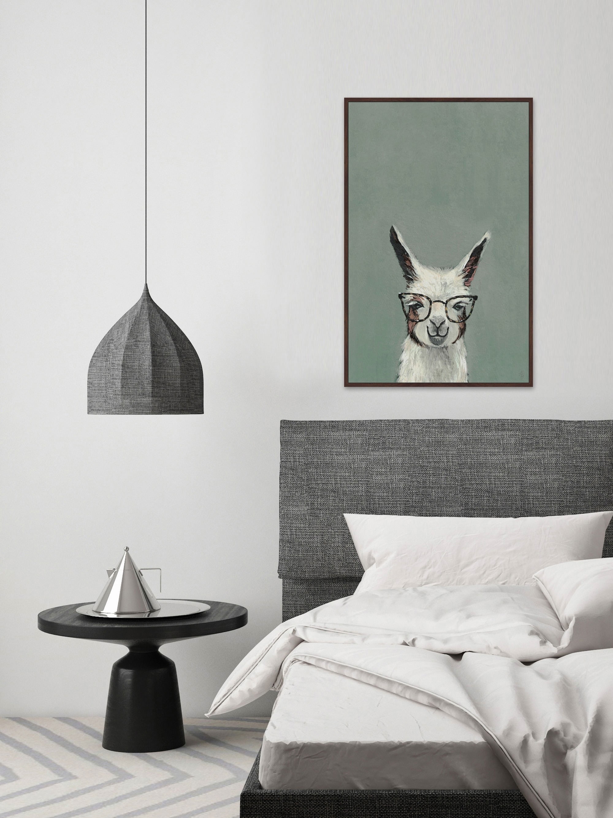 Jolly Llama II Floater Framed Painting Print on Canvas