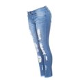 thumbnail image 4 of V.I.P.JEANS Femmes Ourlet Effiloché Ajusté Usé Déchiré Juniors Plus, 4 of 7