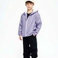 thumbnail image 6 of Jinhomg Kids Rain Jackets Boys Girls Zip Up Windbreakers Lightweight Waterproof Hooded Raincoats Outdoor Hiking Coat with Pockets Purple 120, 6 of 9