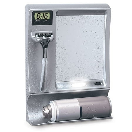 Perfect Solutions Fog-Free Shower Mirror With LED Light & Clock