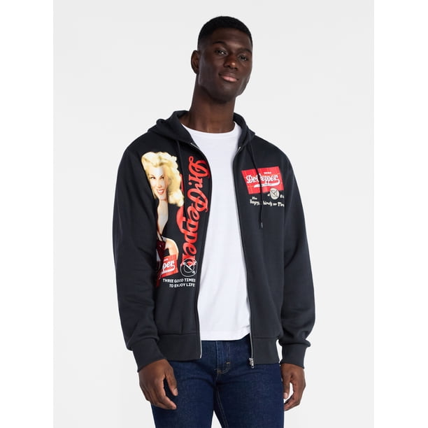 Dr Pepper Men's and Big Men's Zip Hoodie, Sizes XS-3XL - Walmart