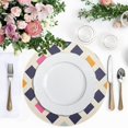 thumbnail image 4 of Ryvnso Geometry Colorful Round Plate Mats Dining Table Placemat Set of 4 for Holiday Decoration, 4 of 7