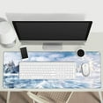 thumbnail image 5 of Blue Ice Cracks Winter Landscape Mountains Frozen Lake Pine Trees Gaming Keyboard Mouse Pad Mousepad Huge Extended XL Stitched Edge Rubber Sole for Home Office(31.5"X 11.8"), 5 of 6