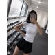 thumbnail image 3 of Blusas De Yoga , Mangas Cortas , Tops De Gimnasio , Chamarra Deportiva Alta Suelta Spandex Mujer Manga Corta Delgada Runningpangjing, 3 of 4