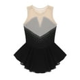 thumbnail image 5 of iEFiEL Kids Girls Sleeveless Sparkly Rhinestone Ballet Dance Leotard Mesh Splice Skating Gymnastics Dress, 5 of 7