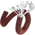 thumbnail image 1 of Funda de cable AGPTEK de 3 m a 3 cm, color negro y rojo, 1 of 7