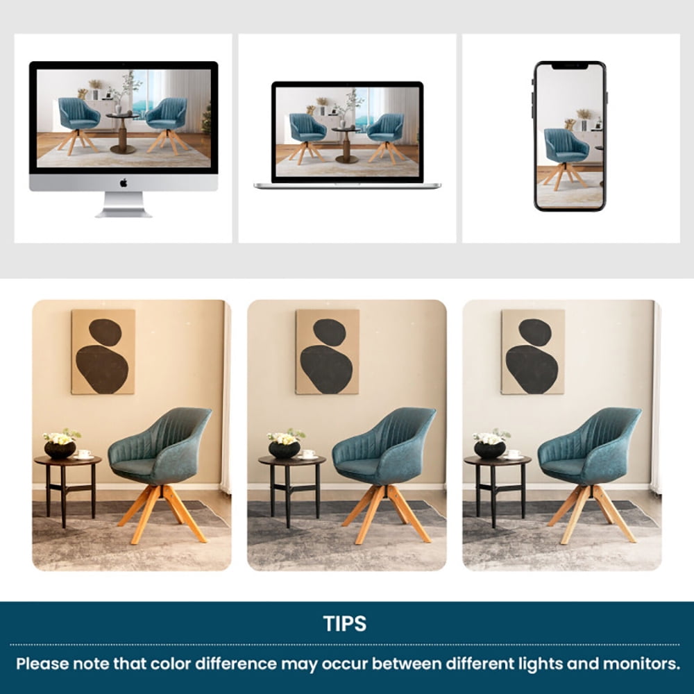 Finihen Accent Chair, Set of 2 Swivel Accent Chair, Modern Leathaire Set of 2 Swivel Accent Chair with Beech Wood Legs, for Living Room, Bedroom, Blue Finihen Accent Chair, Set of 2 Swivel Accent Chair, Modern Leathaire Set of 2 Swivel Accent Chair with Beech Wood Legs, for Living Room, Bedroom, Blue