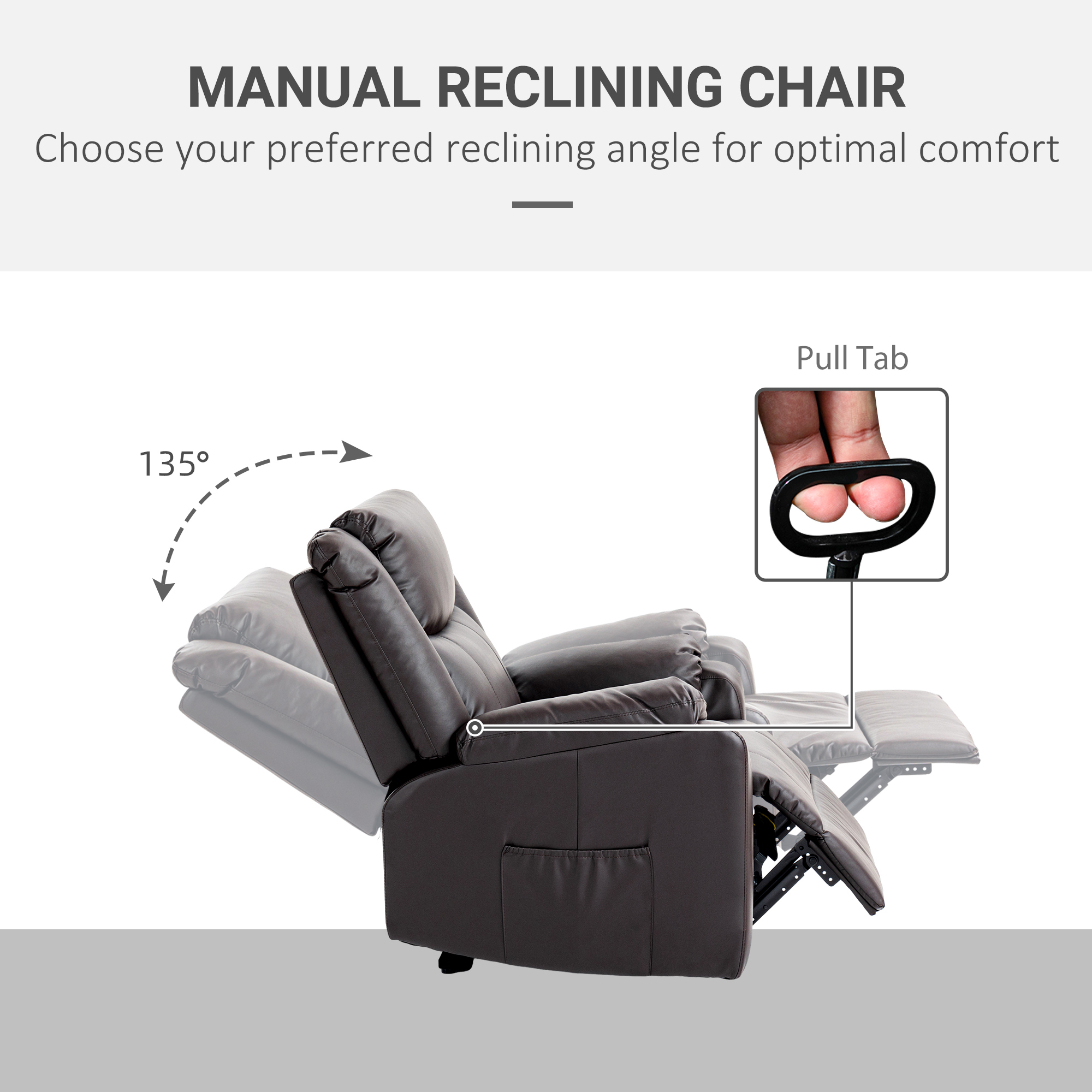 Fauteuil Relax électrique Avec Massage Et Repose-pieds - Similicuir Marron, Inclinaison 145°, Rotation 360°, Charge Max 160 Kg - Pour Salon, Détente TV