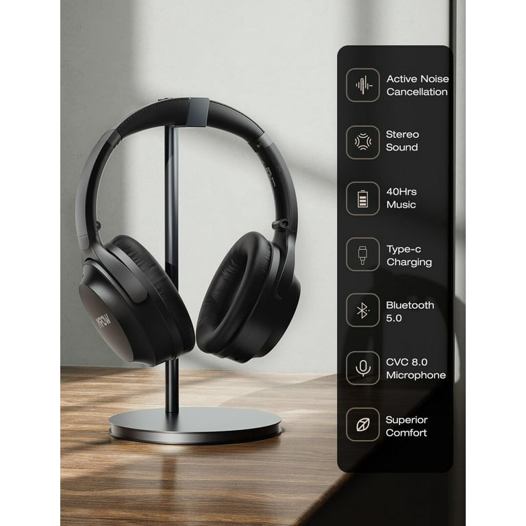 MPOW H12 IPO Noise Cancelling Bluetooth 5.0 Headset CVC8.0 Mic 40H Playtime Travel Office Compatible Walmart