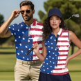 thumbnail image 5 of HUIACONG USA Golf Shirt Matching Golf Shirts for Men and Women Sleeveless Active Wear Mens Tennis Shirt Short Sleeve 1/4 Zip Up Matching Outfits for Couples Running Hiking Yoga Woman 2XL, 5 of 6