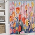thumbnail image 5 of Watercolor Wildflowers Shower Curtain Sets with Rugs 4 Piece Rustic, 5 of 8