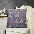 thumbnail image 2 of Mauve Throw Pillow Cushion Case, Rabbit Pattern on The Lilac Background Bunny Animal Funny Mascot Graphic Print, Decorative Square Accent Pillow Cover, Pale Grey, 2 of 5