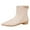 White, variant on Women's Fashionable Casual Versatile Solid Color Pointed Toe British Style Low-Heeled Ankle Boots White 9.5