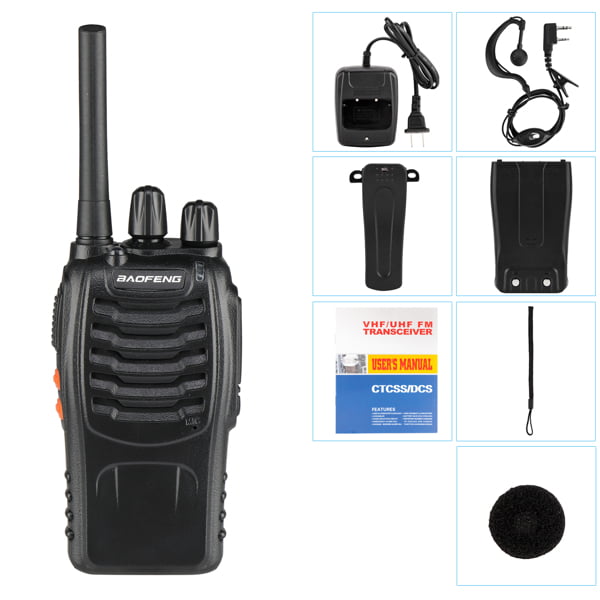 Chok 2Pcs Long Range Walkie Talkies Two Way Radios with Earpiece Handheld  Rechargeable BF-88A Interphone for Adults or Kids Hiking Biking Camping Li-ion  Battery and Charger Included