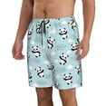 thumbnail image 2 of Kdxio Cute Panda Bear Pattern Mens Casual Shorts - Drawstring Summer Beach Sports Shorts for Men, 2 of 9