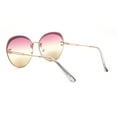 thumbnail image 4 of Womens Glitter Eyebrow Round Rimless Fashion Sunglasses Gold Pink Yellow, 4 of 4