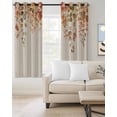 thumbnail image 2 of Orange Botanical Blackout Curtains for Bedroom/Living Room, Thermal Insulated Kitchen Curtains, Farmhouse Leaf Fall Thanksgiving Grommet Darkening Window Treatment Drapes 42"x84"x2, 2 of 8