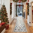 thumbnail image 3 of Moynesa Christmas Runner Rugs 2'x8' Hallway Rug Xmas Tree Runner Kitchen Rug Washable Rug Non Slip Moroccan Carpet Holiday Decor Geometric Soft Rug for Bedroom Bathroom Laundry Living Room, Beige, 3 of 12