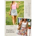 thumbnail image 3 of Anygrew Womens Built in Bra Tank Tops Summer Casual Cami Tanks Wide Strap Camisole, 3 of 5