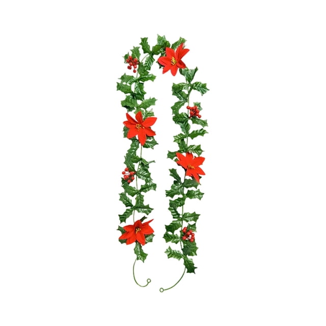Fleurs Suspendues Rouges avec Feuilles Vertes pour Cadres de Porte Escaliers Mur Sympathie Cimetière Fleurs Mini Fleurs en Mousse Rose Fleurs Automne Hiver Fleurs en Soie pour Décorations Fleurs