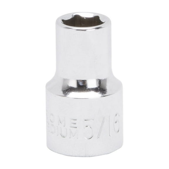 Vulcan MT6493341 Drive Socket, 5/16 in Socket, 3/8 in Drive, 6-Point, Chrome Vanadium Steel, Chrome