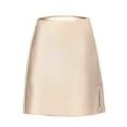 thumbnail image 4 of OSFVNOXV Mini Skirts for Women High Waist Satin Skirt Elastic Waistband Side Split A-Line Short Skirt, 4 of 5