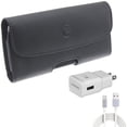 thumbnail image 1 of Holster Leather Case Belt Clip w 6ft USB Cable Type-C Fast Home Charger for Acer Liquid Jade Primo - ASUS ROG Phone, ZenFone 6 - AT&T Fusion Z - BLU G9 Pro - BOLD N1 - CAT S62 Pro, 1 of 11