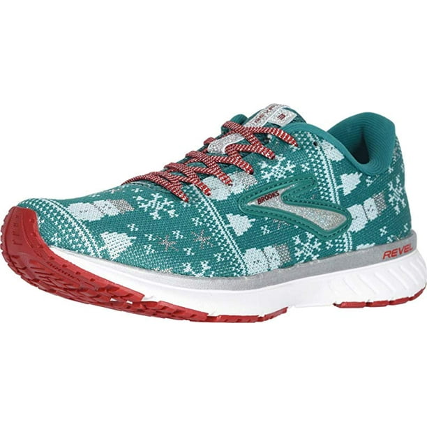 Brooks Brooks Women's Revel 3 Running Shoe, Green/Red/Metallic Silver