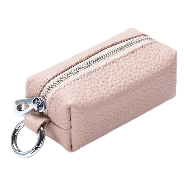 Cartera de cuero Minnieouse para mujer llavero organizador de tarjetas de crédito Rosado